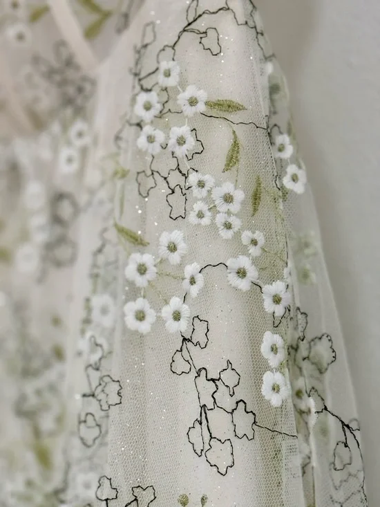 Floral Embroidered Corset Dress Size 6 Prom Wedding Guest Ivory - Picture 5 of 5